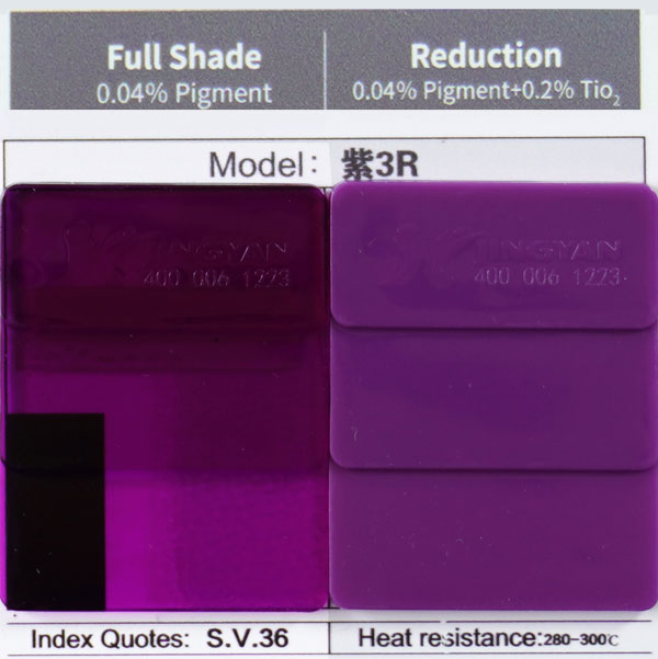 Hard Plastic Dyes 3R Color Swatches