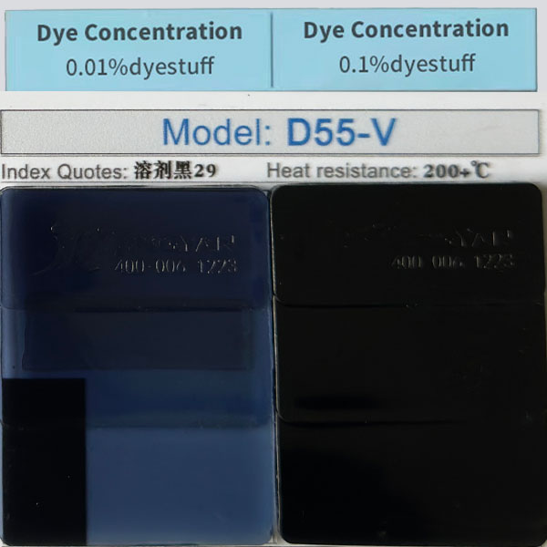Ranbar Black D55-V Dye Color Swatches