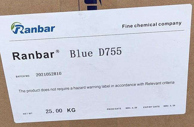 Ranbar Blue D755 Metal Complex Dyes Package Label